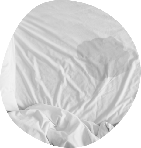 Wet spot on white sheets