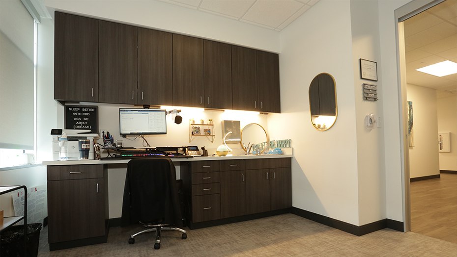 Behind the front desk at Star Sleep and Wellness in Frisco