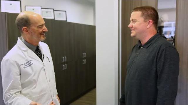 Frisco sleep apnea patient Timothy talking to sleep doctor